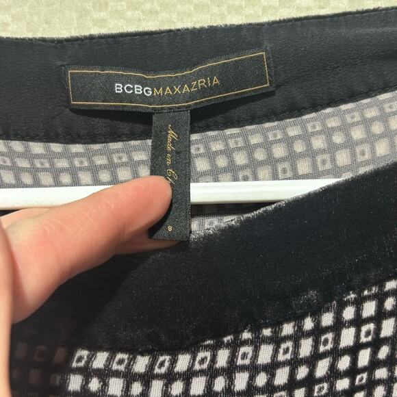 BCBGMAXAZRIA Silk Blend Velvet Burnout Tunic Dress Sz S Button Boho Whimsigoth - Picture 4 of 9